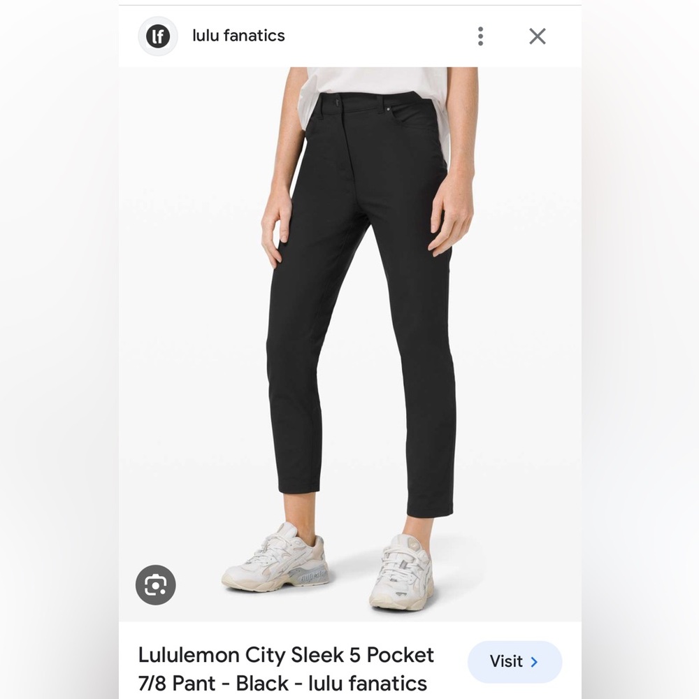 Lululemon City Sleek 7/8 Pant Black Size 6